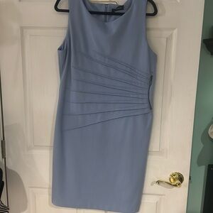 Elegant Blue Dress with Pleated Design